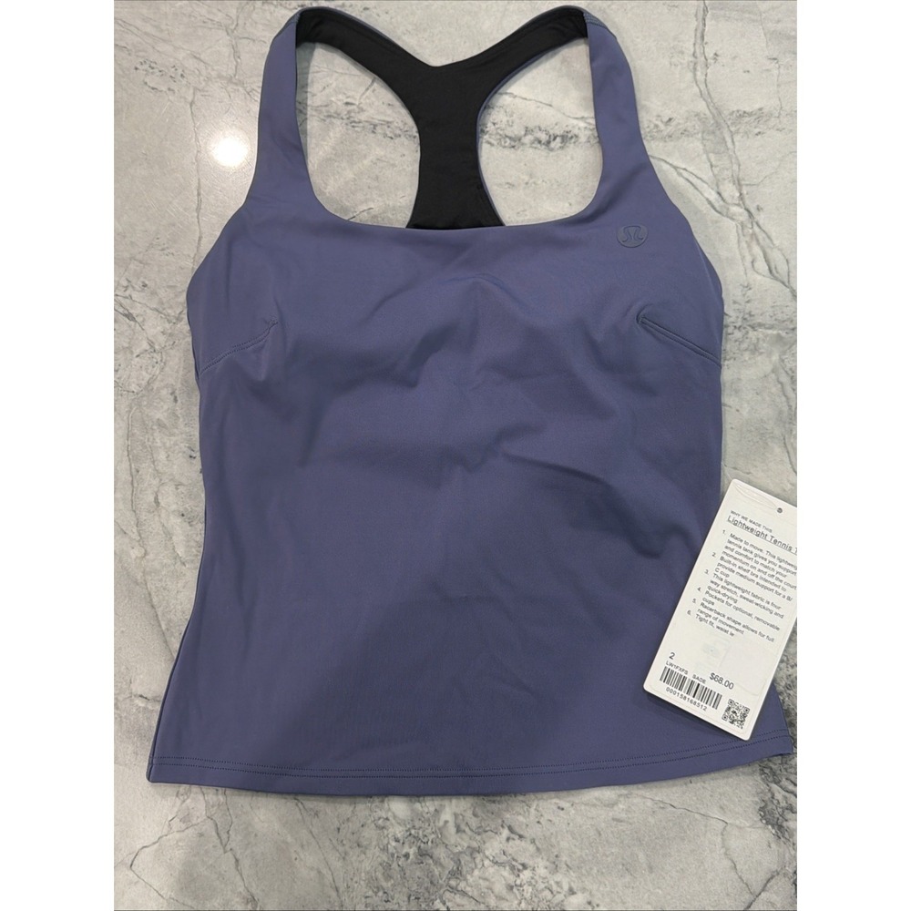 lululemon Lightweight Tennis Tank Purple Sz 2 Built-In‎ Bra Racerback B/C Cup
